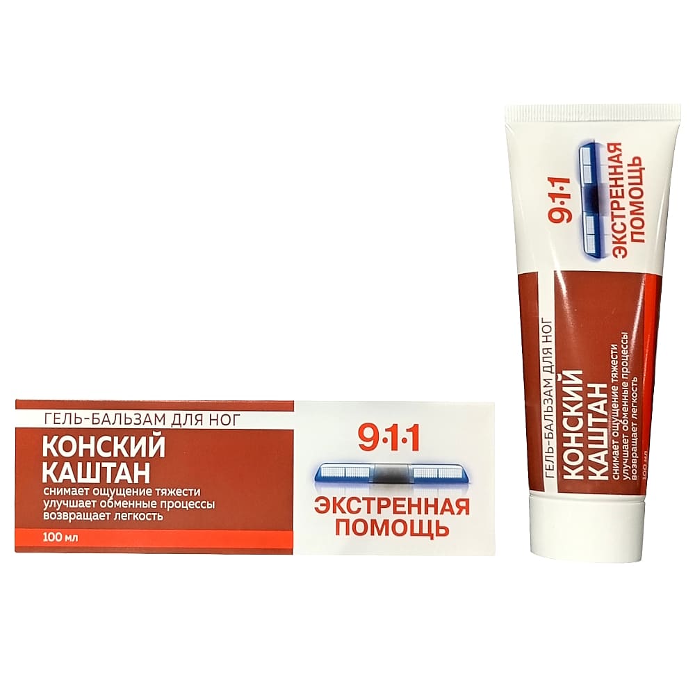 911 Конский каштан, гель-бальзам для ног, 100 мл.