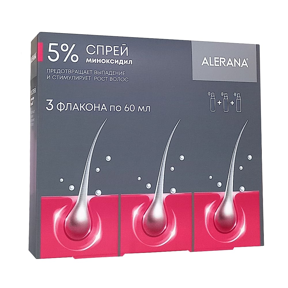 ALERANA Спрей 5% для наруж.прим. 60 мл. 3шт.