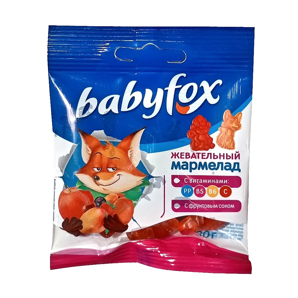 BabyFox мармелад жевательный с витаминами, 30гр