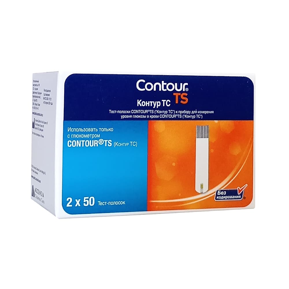 Contour ТС тест-полоски для определения глюкозы, 100 шт