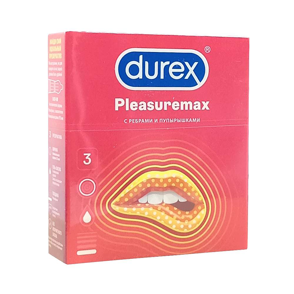 DUREX Pleasuremax презервативы с ребрами и пупырышками, №3