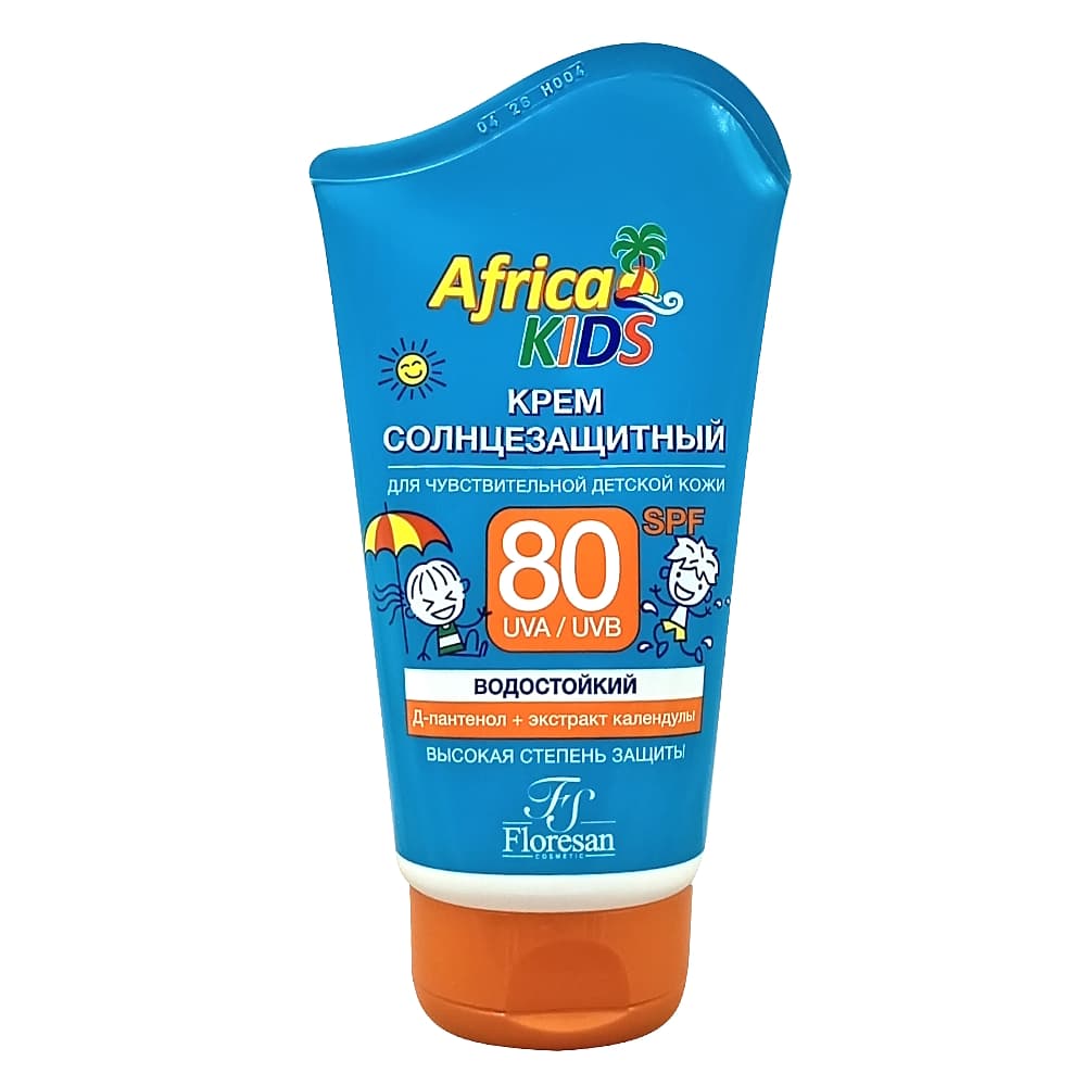 FLORESAN Africa Kids солнцезащитный крем для детей SPF80, 100 мл