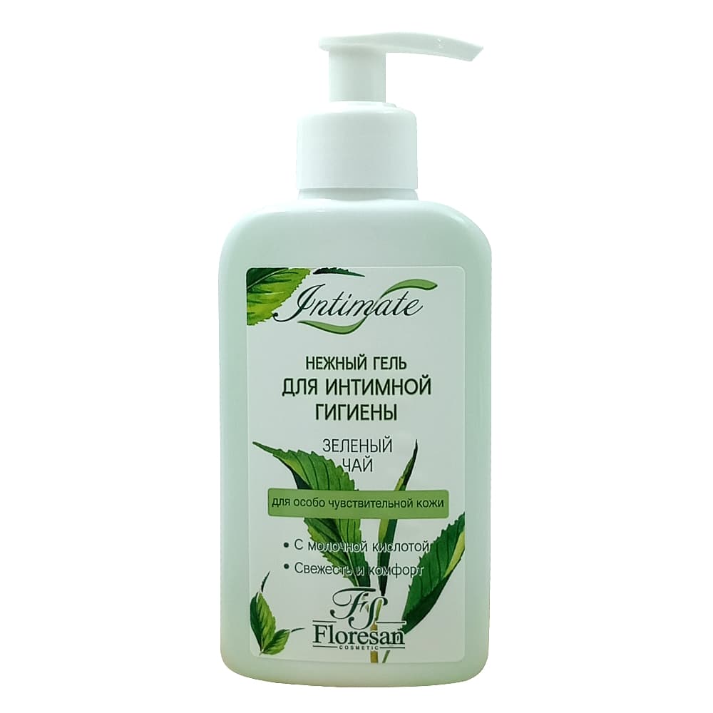 FLORESAN Intimate нежный гель для интимной гигиены с зеленым чаем, 250 мл