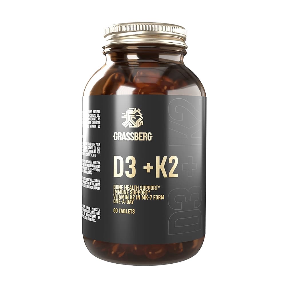 GRASSBERG витамины D3+K2, таблетки 60шт