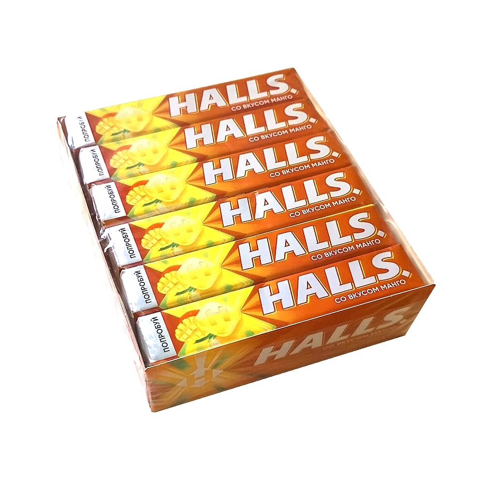 Halls леденцы со вкусом манго, 25 гр.