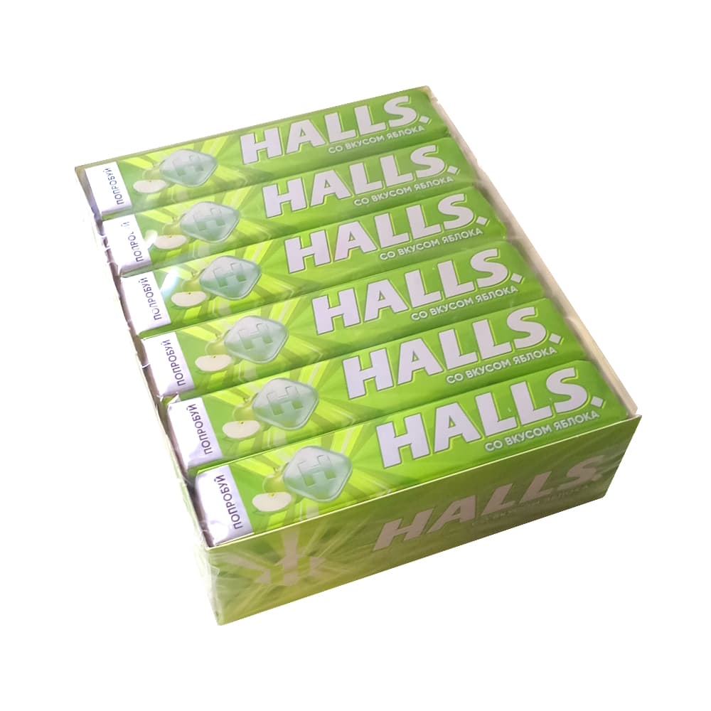 Halls леденцы со вкусом яблока, 25гр