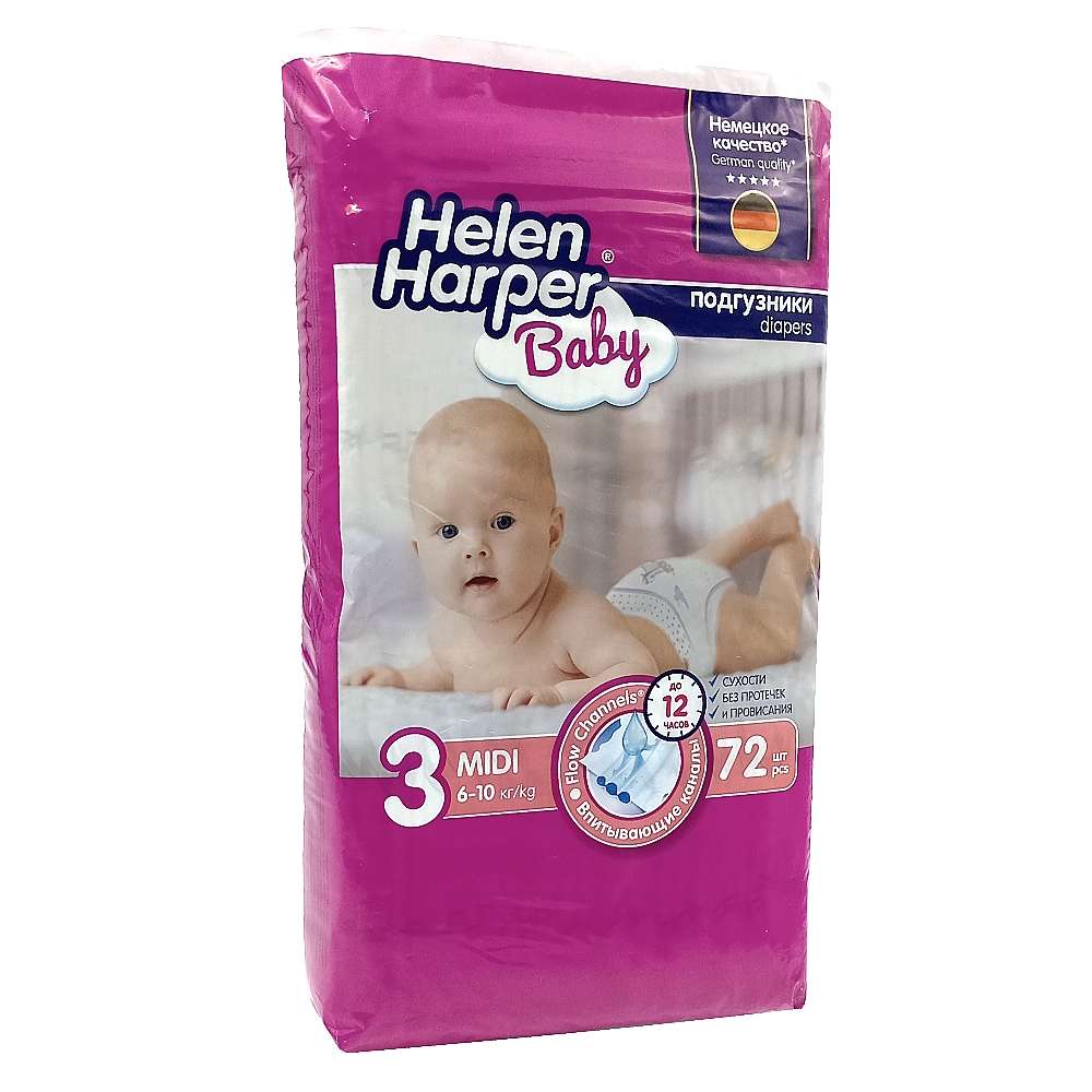 Helen Harper Baby подгузники 3 Midi на 6-10 кг, 72 шт.