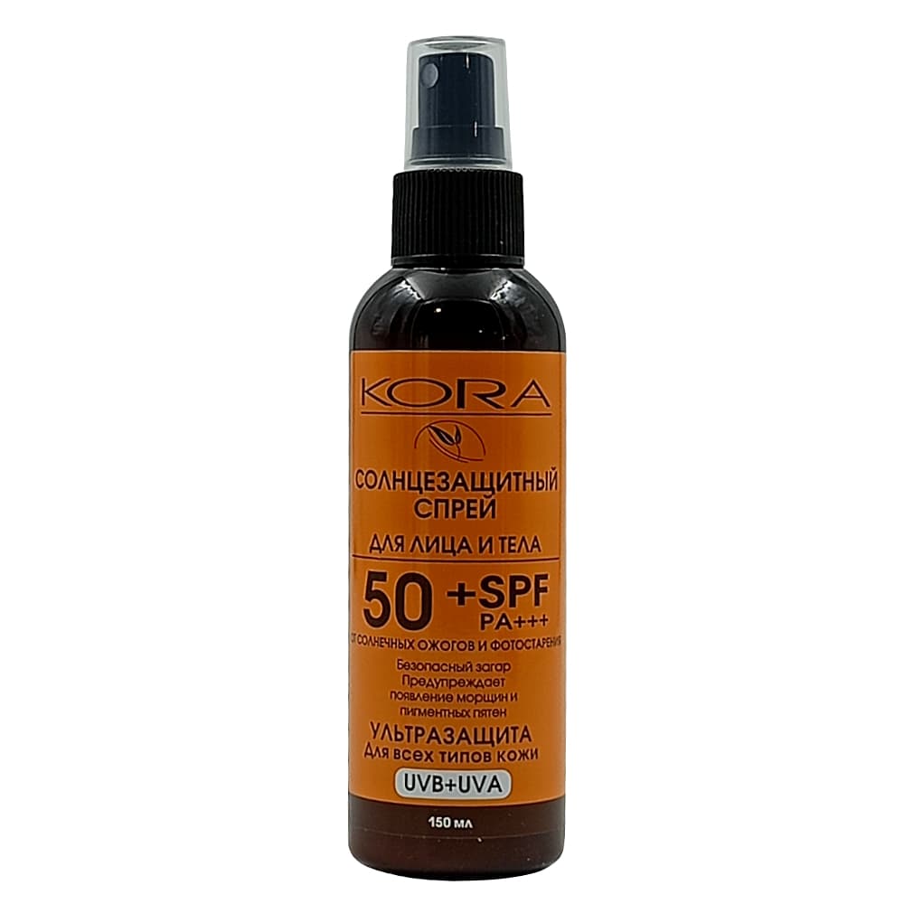 KORA солнцезащитный спрей для лица и тела SPF-50, 150 мл