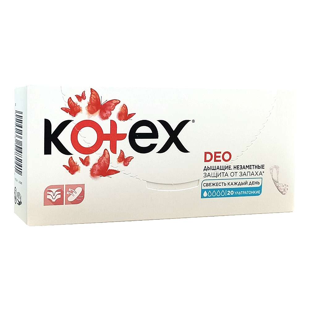 KOTEX Deo ультратонкие ежедневные прокладки, №20