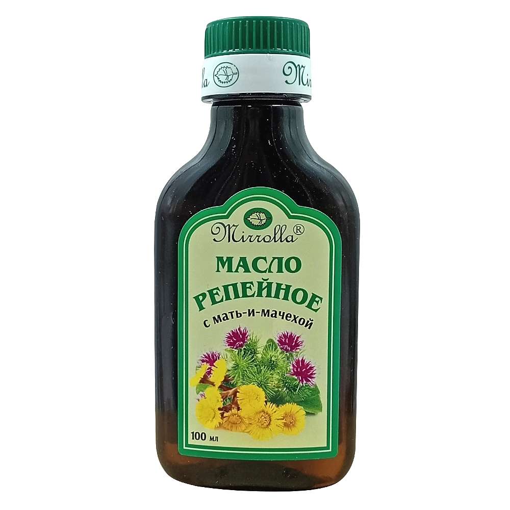 MIRROLLA репейное масло с мать-и-мачехой, 100 мл.