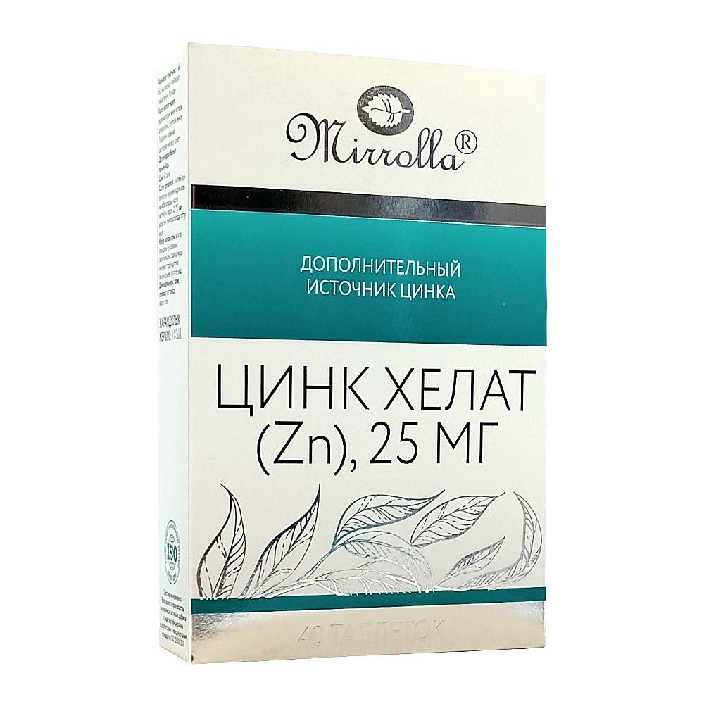 MIRROLLA цинк хелат таблетки 25мг, 40шт