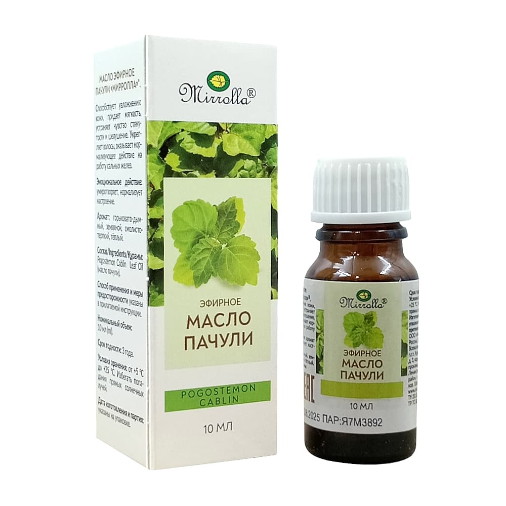 MIRROLLA эфирное масло пачули, 10 мл.