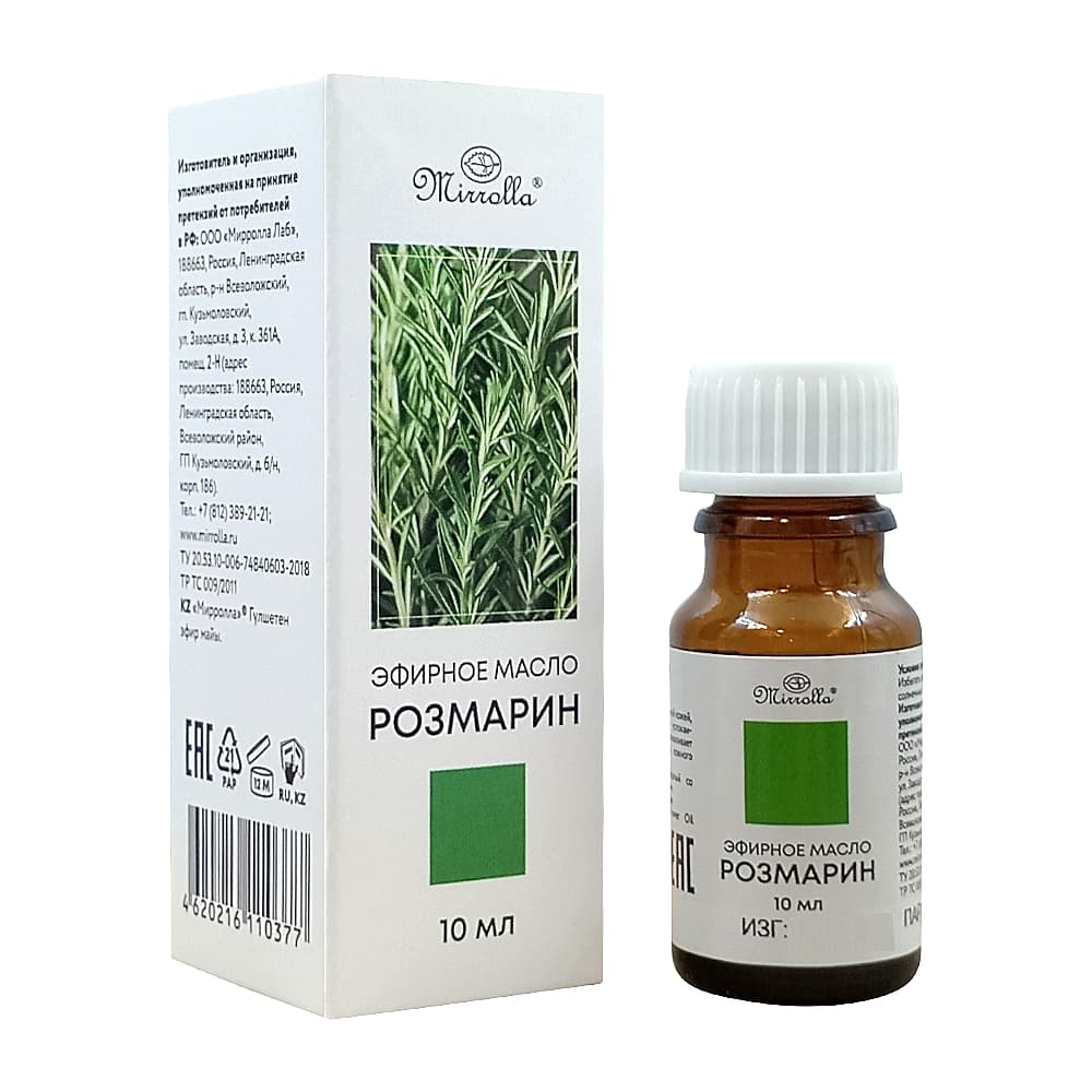 MIRROLLA эфирное масло розмарина, 10 мл.