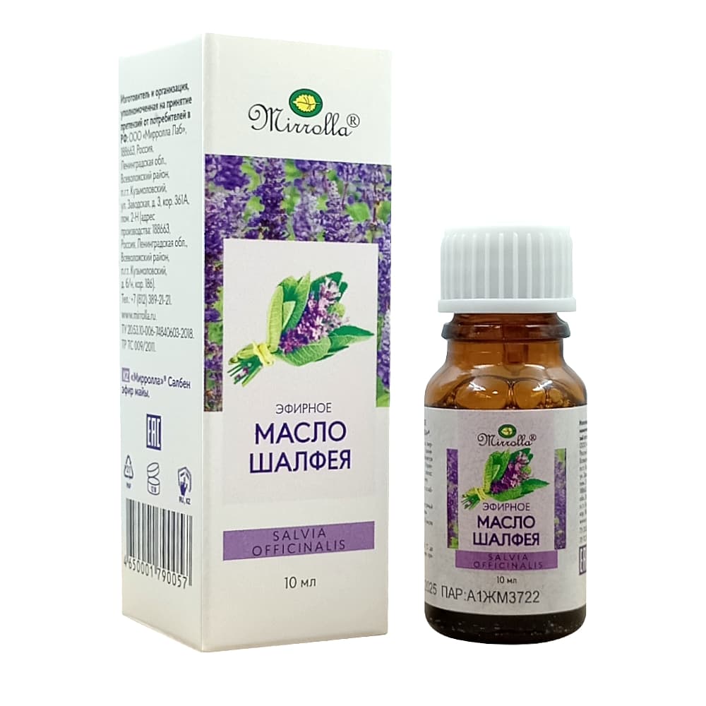 MIRROLLA эфирное масло шалфея, 10 мл.