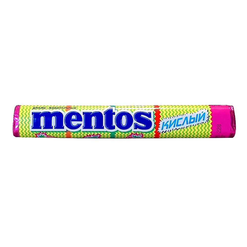 Mentos жевательное драже, кислый, 37,5гр