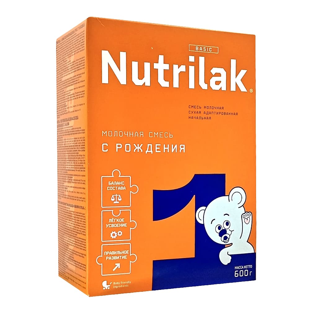Nutrilak 1, смесь сухая, молочная, с рождения, 600г