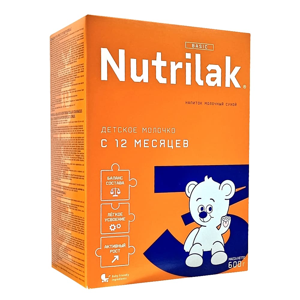 Nutrilak 3, смесь сухая, молочная, с 12-ти месяцев, 600г