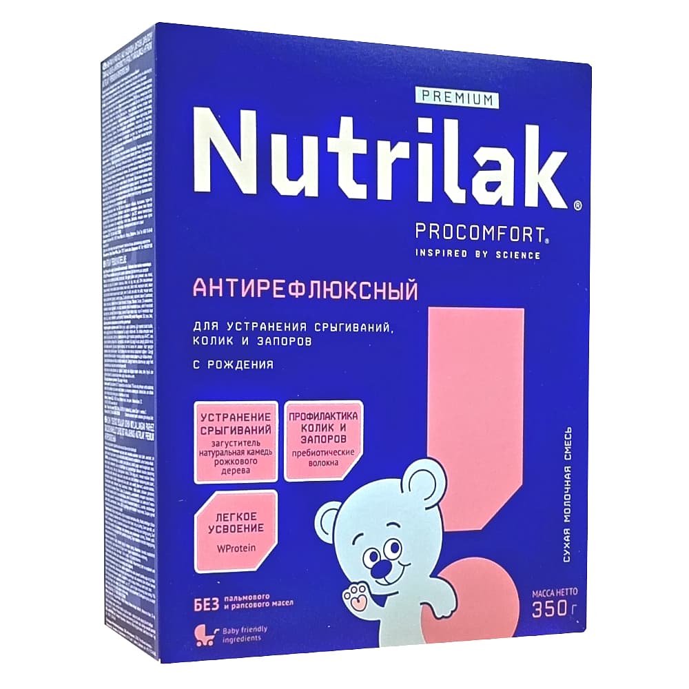 Nutrilak Premium антирефлюксная сухая молочная смесь с рождения, 350 гр