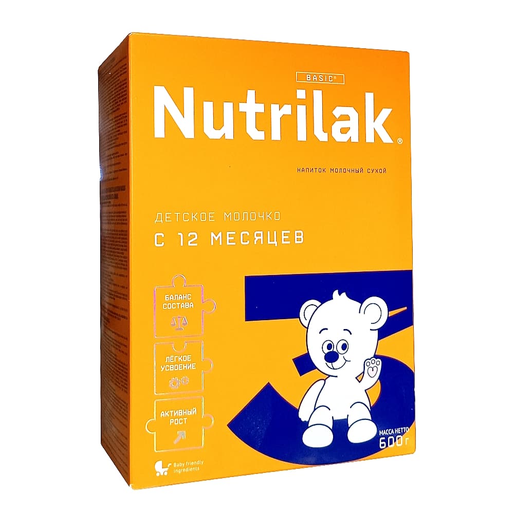 Nutrilak 3, смесь сухая, молочная, с 12-ти месяцев, 600г