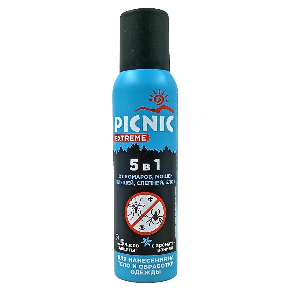 Picnic Extreme от клещей и комаров 5 в 1, аэрозоль, 150 мл