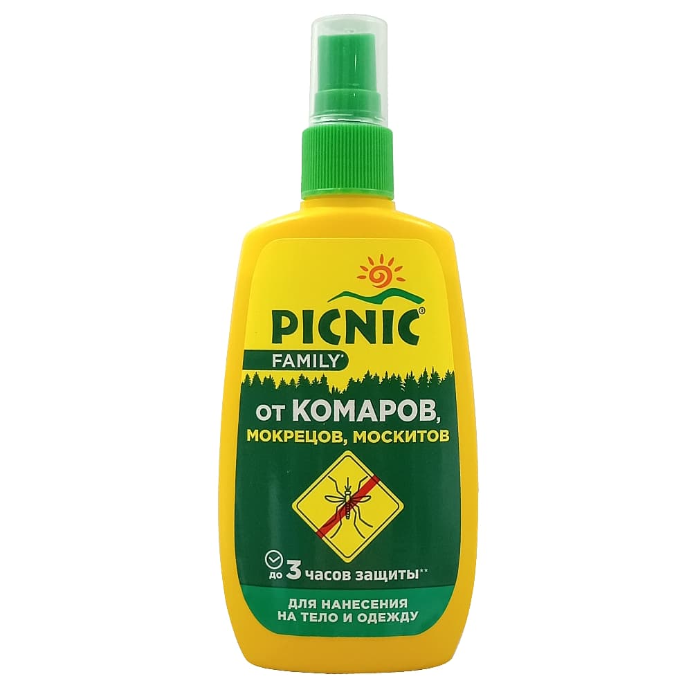 Picnic Family Спрей от комаров, москитов и мокрецов, 120 мл