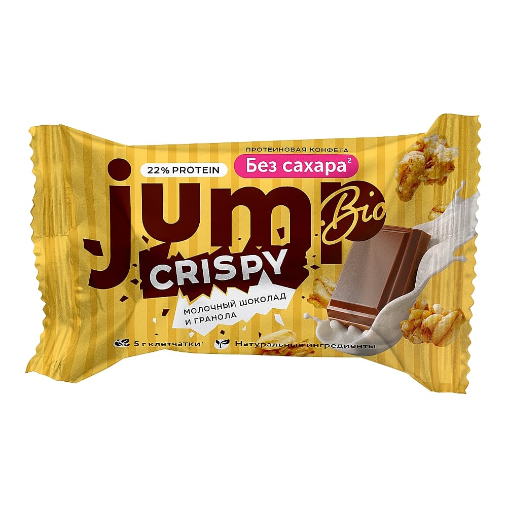 Протеиновая конфета JUMP BIO «Молочный шоколад и гранола» 30г