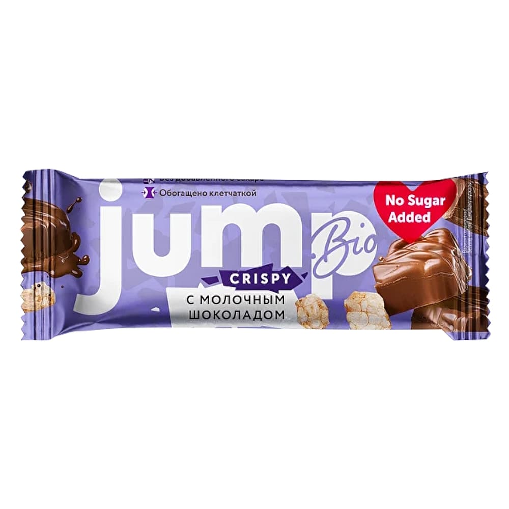 Протеиновый батончик JUMP BIO с молочным шоколадом и воздушным рисом 40г