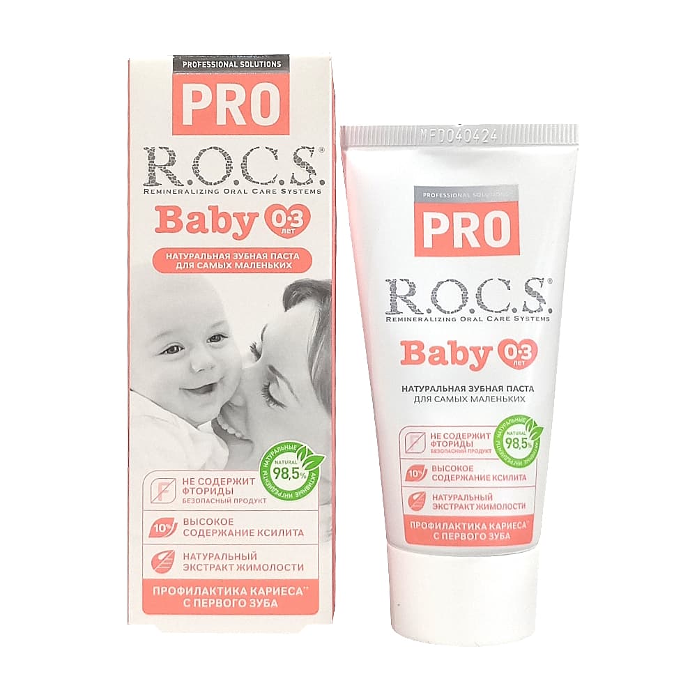ROCS Baby Pro минеральная зубная паста с рождения до 3-х лет 
