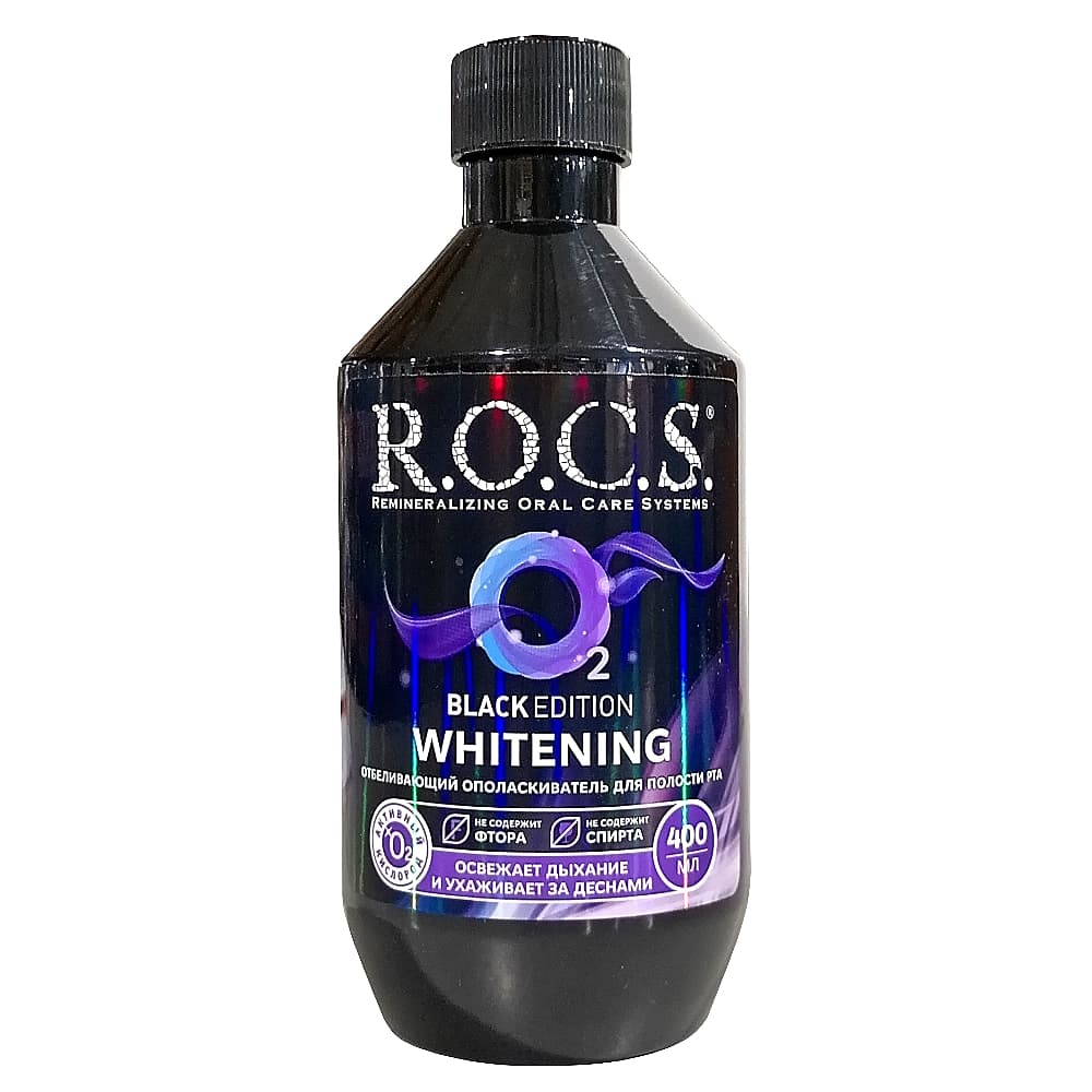 ROCS Black Edition отбеливающий ополаскиватель, 400 мл.