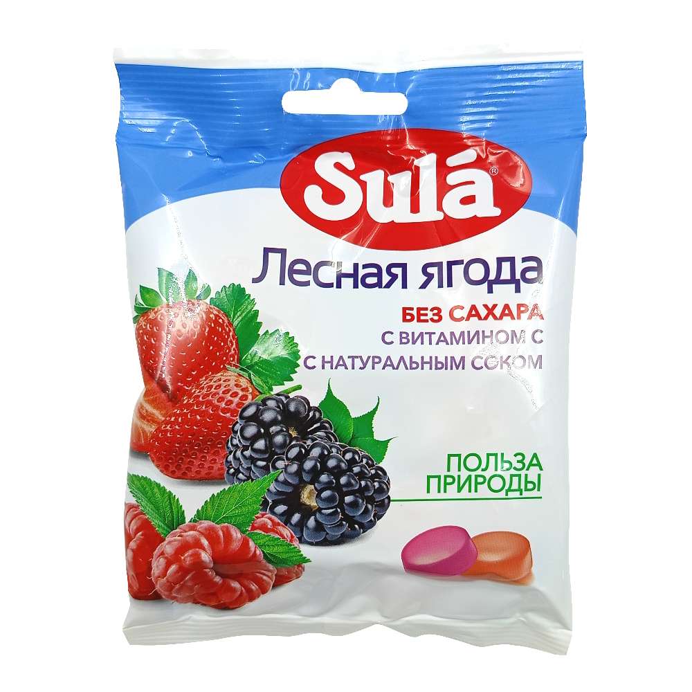 SULA леденцы со вкусом лесных ягод, 60 гр