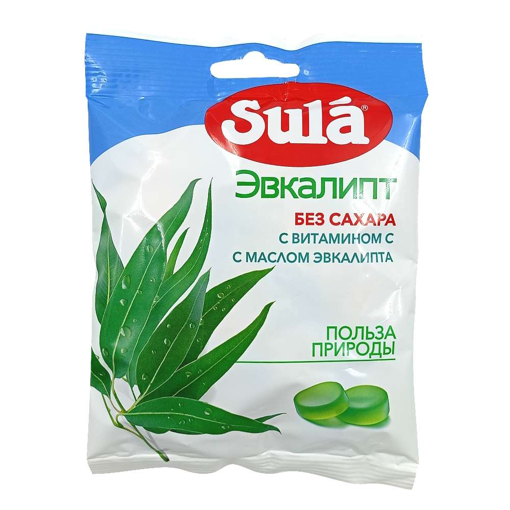 SULA леденцы со вкусом эвкалипта, 60 гр