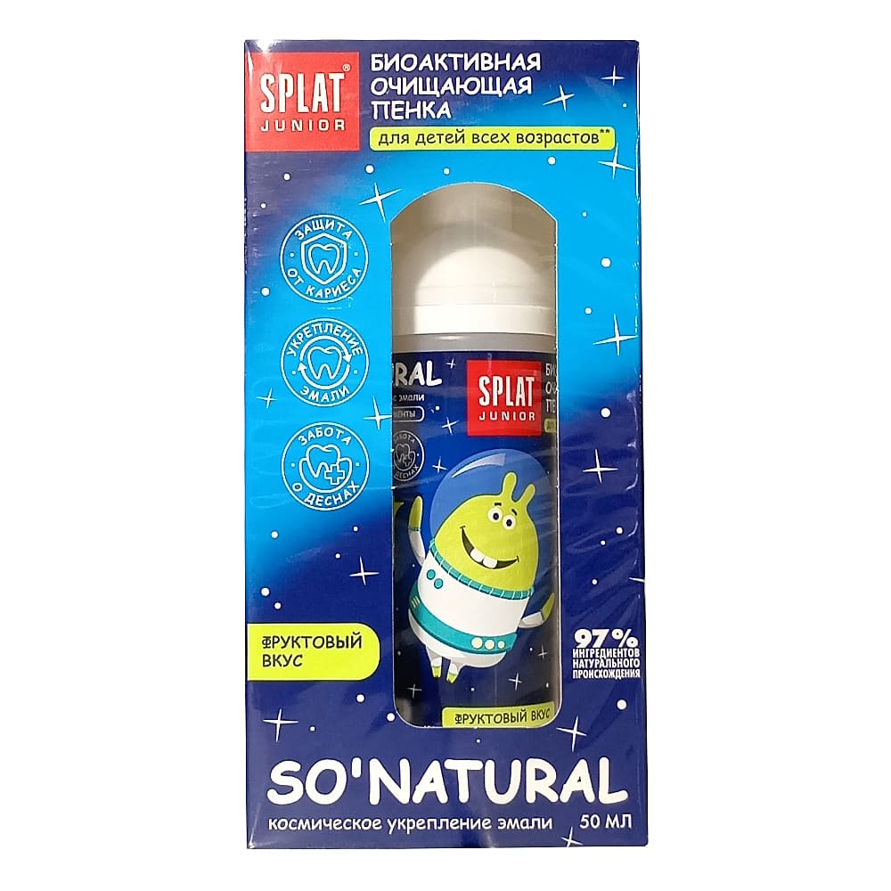 Splat junior Волшебная пенка для полости рта, кальций и молочные ферменты, 50 мл