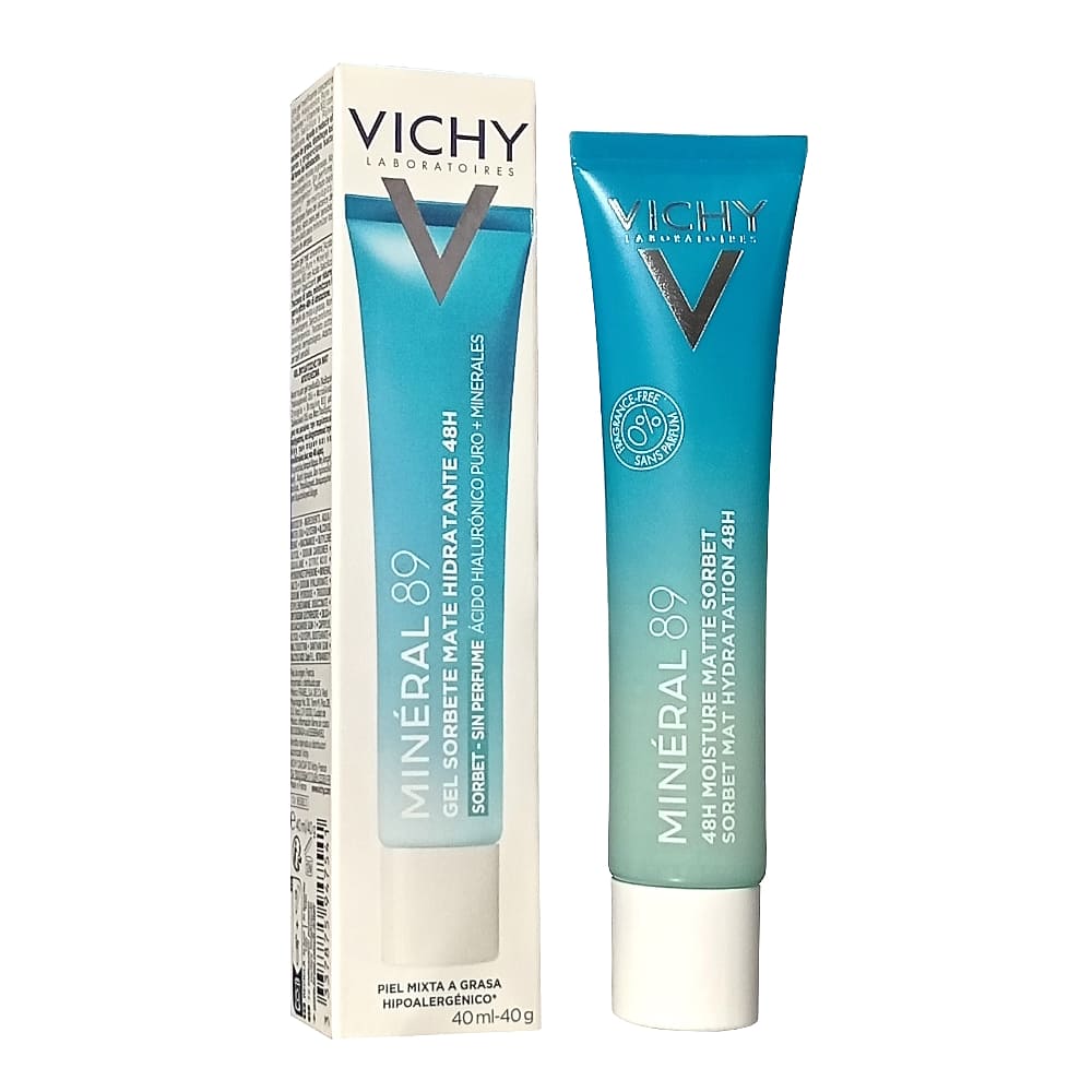 VICHY Mineral 89 матирующий гель-сорбет с увлажнением 48 ч для лица, 40 мл