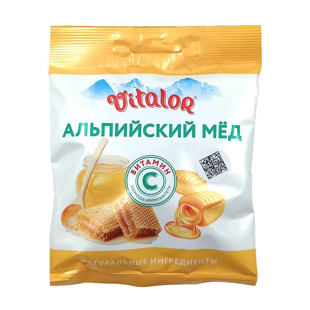 VITALOR Альпийский мед леденцы с витамином С, 60 гр