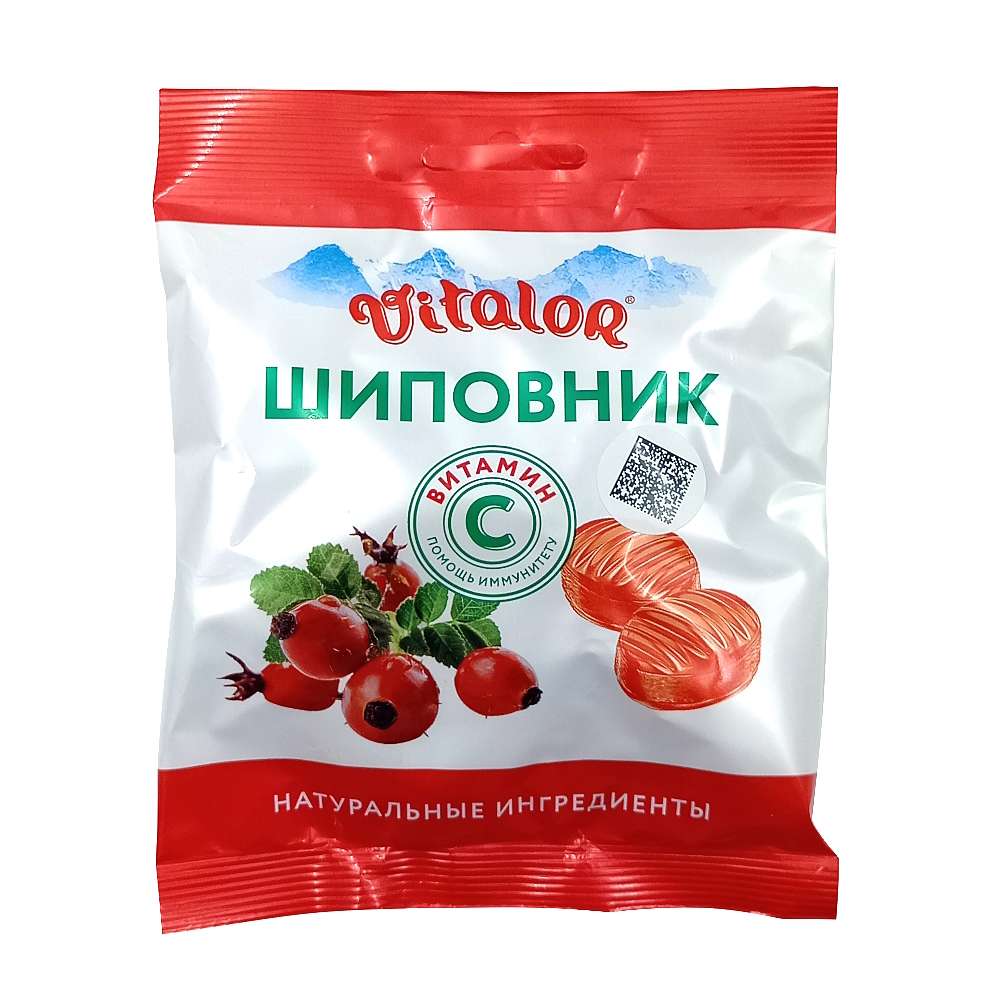VITALOR Шиповник леденцы с витамином С, 60 гр