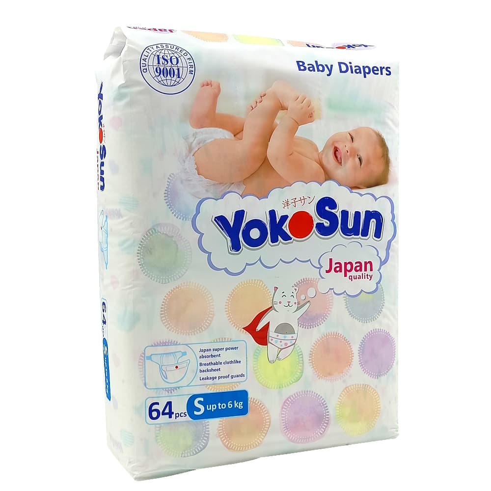 YokoSun детксие подгузники размером S (до 6кг), №64