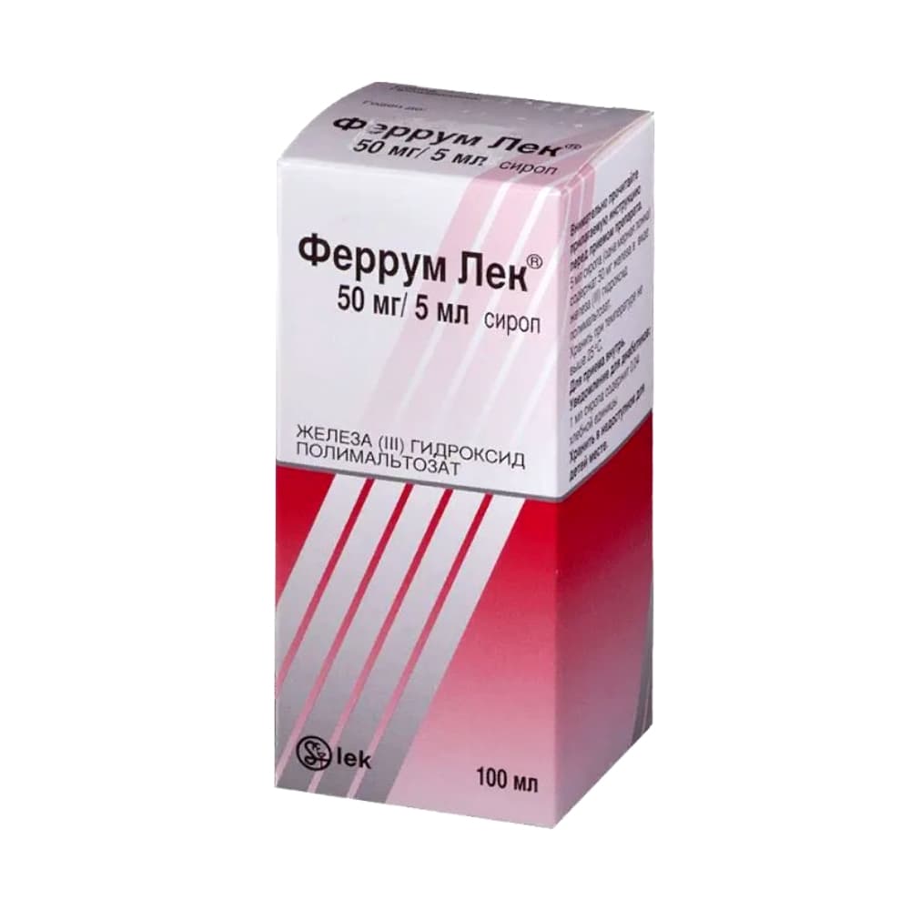 Феррум Лек сироп для приема внутрь 50 мг/ 5 мл, 100 мл