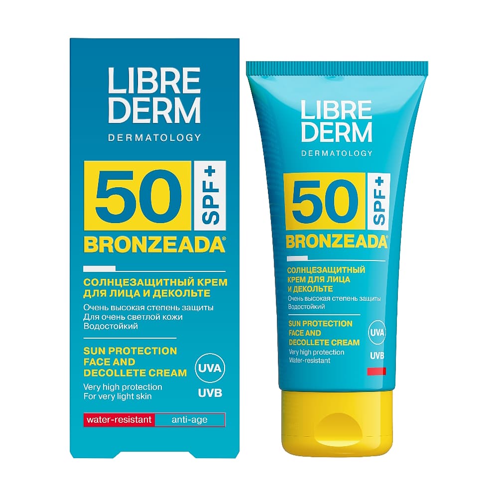 LIBREDERM Bronzeda солнцезащитный крем для лица и декольте, SPF 50, 50мл