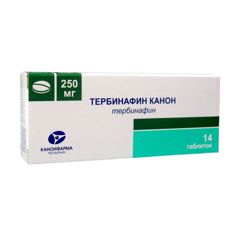 Тербинафин таблетки 250 мг, 14 шт