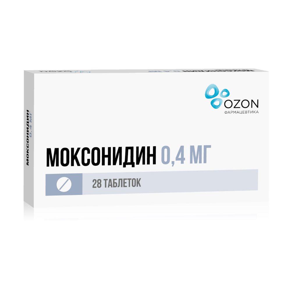 Моксонидин таблетки 0,4 мг, 28 шт.