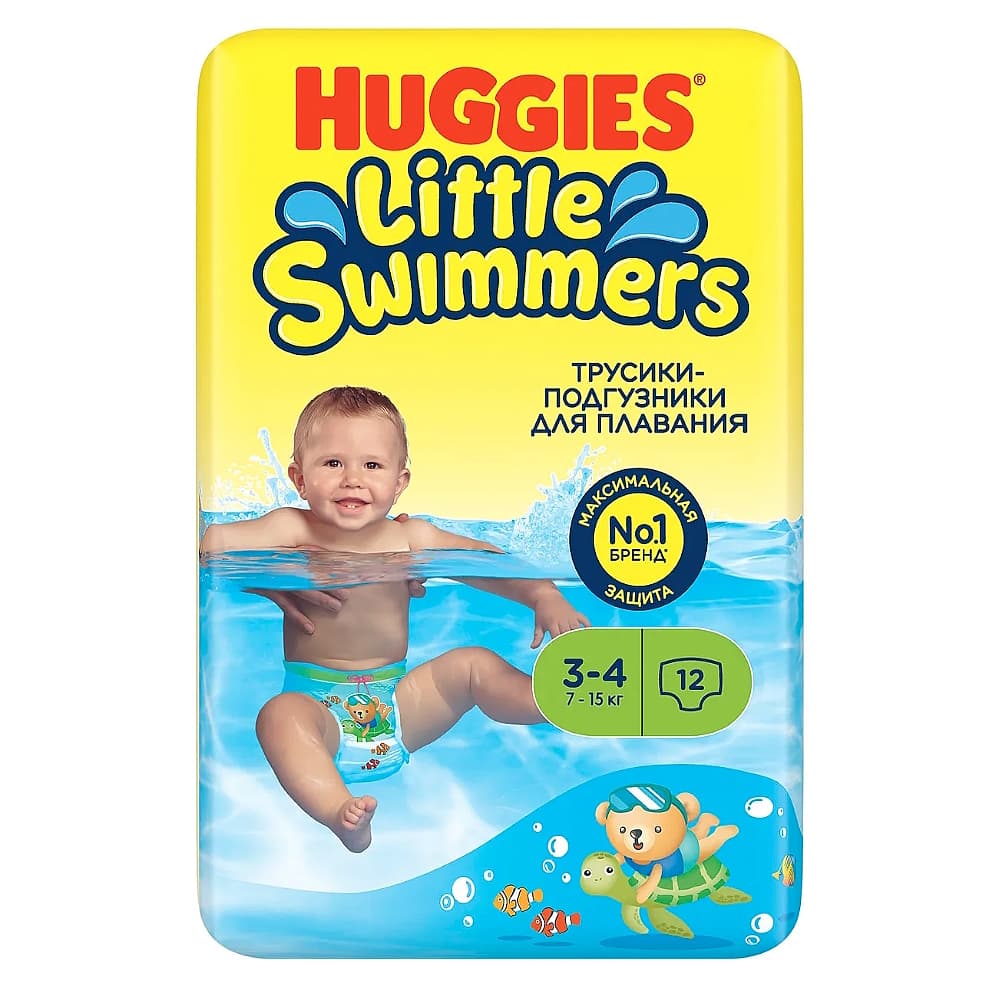 Huggies Little Swimmers подгузники для плавания 3-4/7-15 кг, 12 штук