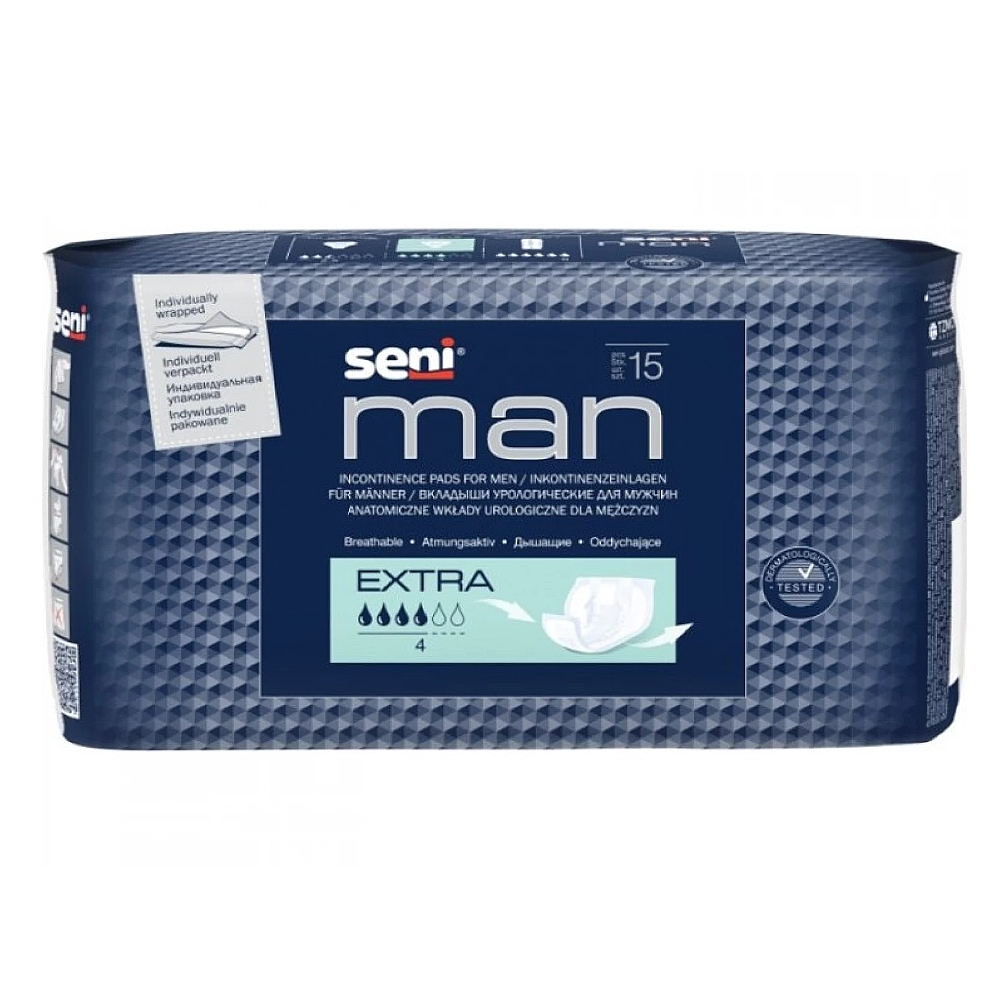 Seni Man вкладыши урологические Extra  для мужчин, 15 шт.