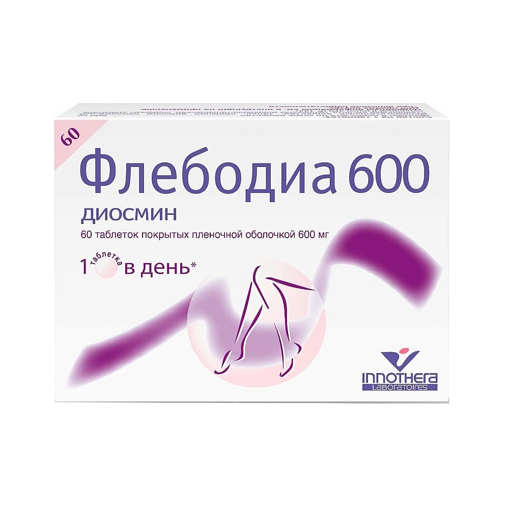 Флебодиа 600 таблетки п.п.о. 600 мг, 60 шт