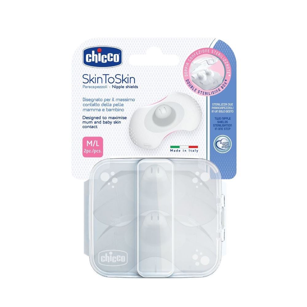 Chicco Накладки защитные для кормления силиконовые р. M/L, 2 шт.
