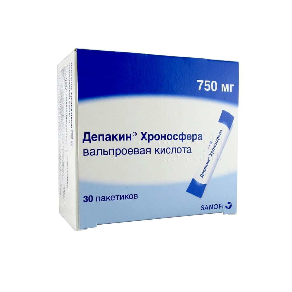 Депакин Хроносфера гранулы 750 мг в пак., 30 шт