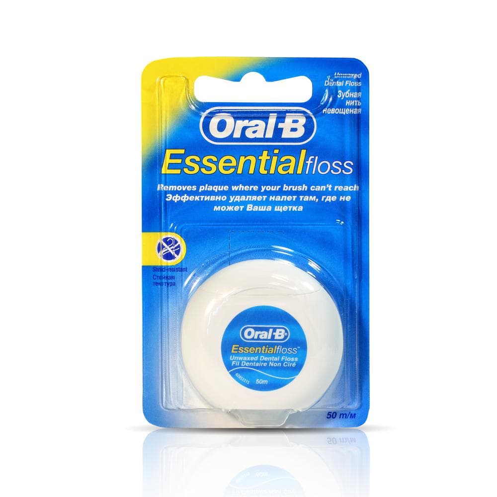 Oral-B Essential Floss Зубная нить невощеная, 50 м