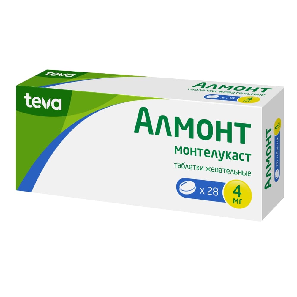 Алмонт таблетки жевательные 4 мг, 28 шт.