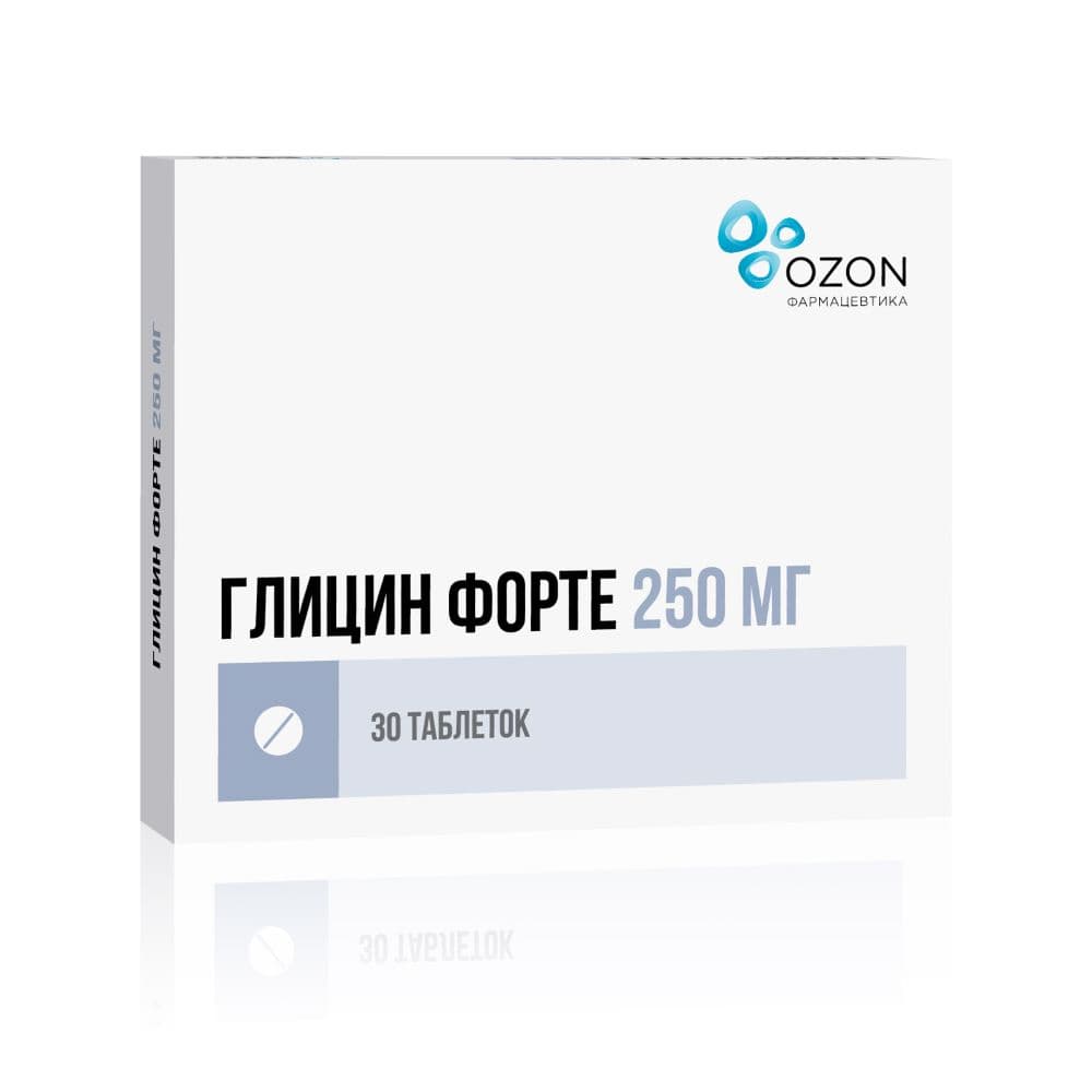 Глицин форте таблетки 250 мг, 30 шт