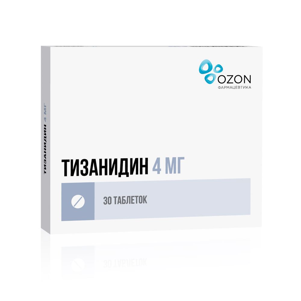 Тизанидин таблетки 4 мг, 30 шт
