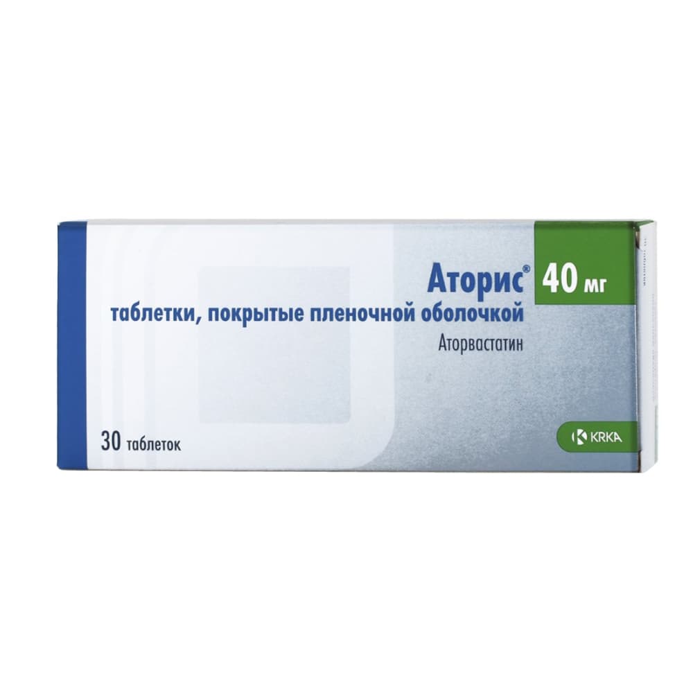 Аторис таблетки п.п.о. 40 мг, 30 шт